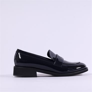 Marco Moreo Maura Heart Slip On Loafer - Dark Navy Patent